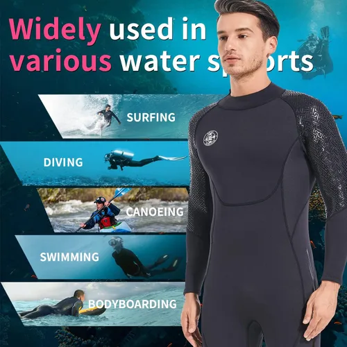 Miniatura 3 de BEEK - Traje de neopreno para hombre y mujer, de 0.118 pulgadas, con cremallera trasera, ultra elástico, manga larga, cuerpo completo, cálido