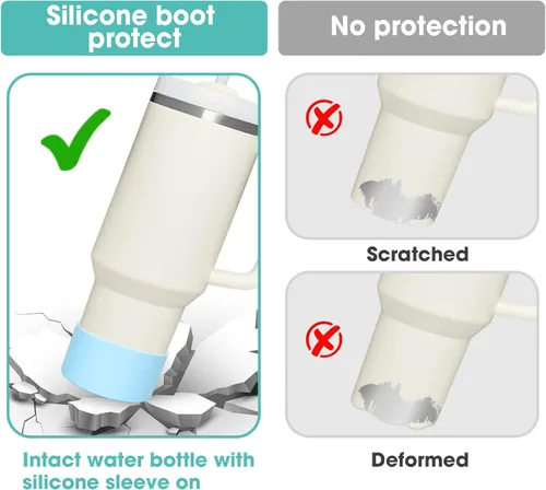 Miniatura 4 de Airboat - Paquete de 2 bases protectoras de silicona para vasos Stanley Quencher Adventure de 40 oz, 30 oz y IceFlow de 20 oz y 30 oz, base inferior
