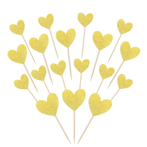 Miniatura 9 de 30 piezas de decoración para cupcakes con diseño de corazón con purpurina para cupcakes, despedida de soltera, boda, compromiso, decoración de Negro