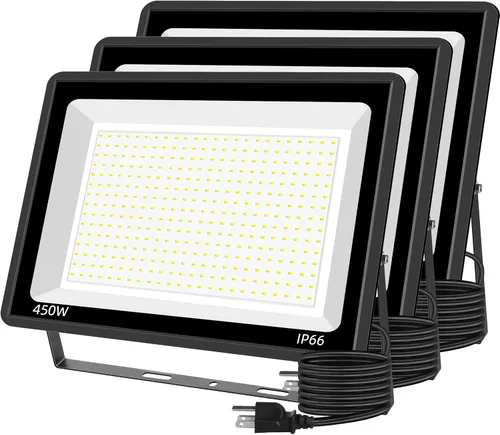 Miniatura 8 de Paquete de 3 focos LED de 80 W, luces de seguridad exteriores superbrillantes, luz de inundación impermeable IP66, 10,400 lm 5000 K, luces