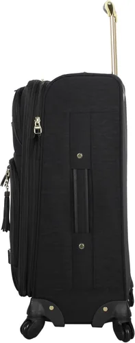 Miniatura 3 de Steve Madden Designer Luggage Collection Maleta ligera expandible de 24 pulgadas Bolsa a cuadros con ruedas giratorias de tamaño mediano