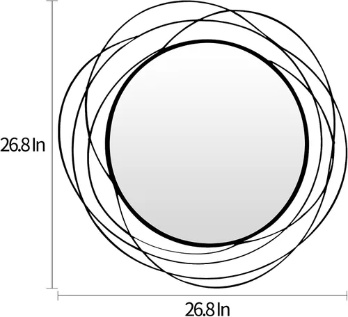 Miniatura 6 de HQiJun Espejo Redondo de Pared – Espejo Circular Grande Negro de 26.8" para Pared con Marco de Metal Decorativo Arte Duradero, Espejo Colgante