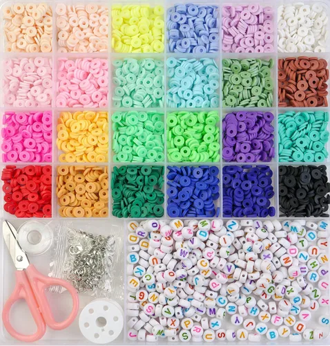 Miniatura 13 de HardyGuo - Cuentas de poni de 24 colores con letras para hacer pulseras de amistad, adecuadas para principiantes, como regalo