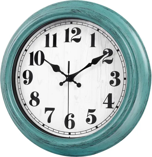 Miniatura 2 de zyzamay Reloj de pared retro de 12 pulgadas, fácil de leer, redondo, clásico, clásico, de cuarzo, funciona con pilas, decorativo para sala de estar