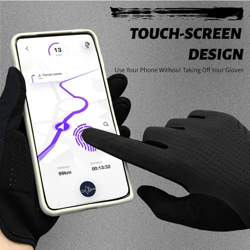 Miniatura 5 de VXW Guantes de ciclismo para hombres y mujeres, con tiras reflectantes y almohadilla antideslizante que absorbe los golpes para bicicletabicicleta