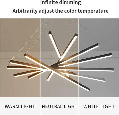 Miniatura 8 de JAYMP Candelabros LED modernos, lámpara colgante regulable para techo alto, sala de estar, comedor, escalera, restaurante, Sputnik, lámpara colgante