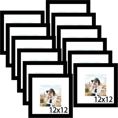 Miniatura 27 de Picrit - Juego de 12 portarretratos de 4 x 6 pulgadas, para fotos de 3.5 x 5 con paspartú o 4 x 6 pulgadas sin paspartú, marcos para colgar