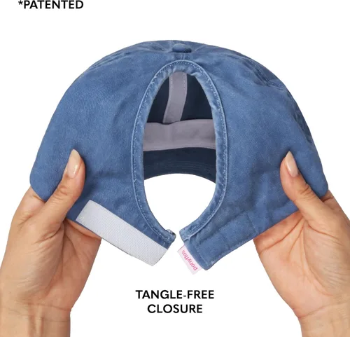Miniatura 4 de Ponyflo Sombrero de cola de caballo de algodón, gorras de cola de caballo para mujer, diseñadas para todo tipo de cabello