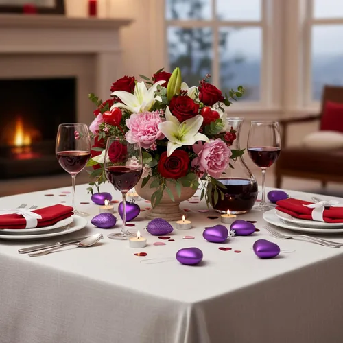 Miniatura 3 de Skylety 30 adornos de corazón para el día de San Valentín, decoraciones en forma de corazón, bolas colgantes para árbol para San Valentín, Morado