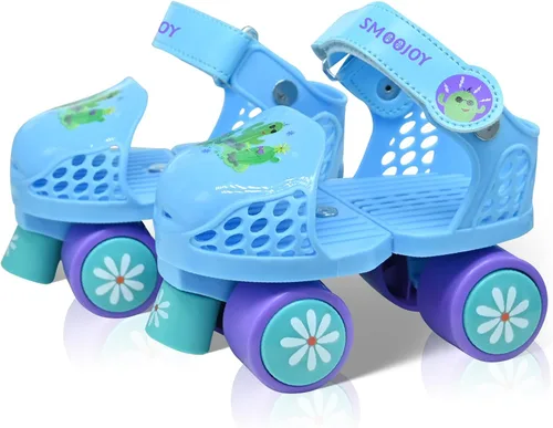 Miniatura 13 de Patines de cuatro ruedas ajustables para niños y niñas de 2 a 6 años - Patines cómodos y seguros para interiores y exteriores, principiantes
