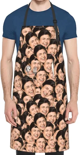 EAQ Delantales personalizados para mujeres y hombres, delantales personalizados con foto personalizada para cocinar, servir, cafetería Delantal