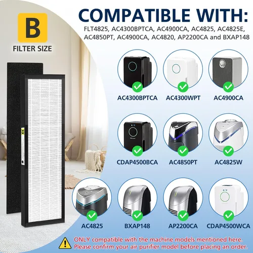 Miniatura 10 de FLT4825 Filtro HEPA B de repuesto compatible con modelos de purificador de aire G-guardian AC4825 AC4300 AC4800 AC4850PT AC4900CA AC4820 AP2200CA
