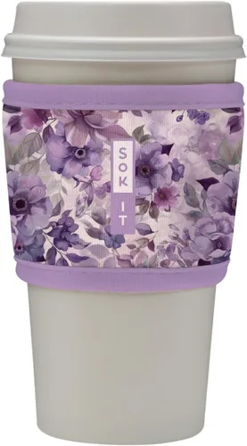Miniatura 124 de Sok It HotSok Coffee & Tea - Funda de neopreno con aislamiento reutilizable (floral abstracto)