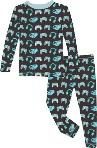 Miniatura 37 de KicKee Pants Conjunto de pijama de manga larga con estampado de piezas