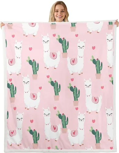 Miniatura 14 de Feelyou Manta de Felpa para Niños con Dibujos de Perros para Cama de Sofá, Manta Sherpa de Perro de Dibujos Animados para Niñas, Rosa, Floral