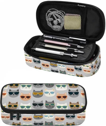 Miniatura 28 de Estuche organizador de lápices de alpaca, diseño de llama, hojas de animales, caja de papelería, caja de maquillaje, suministros escolares