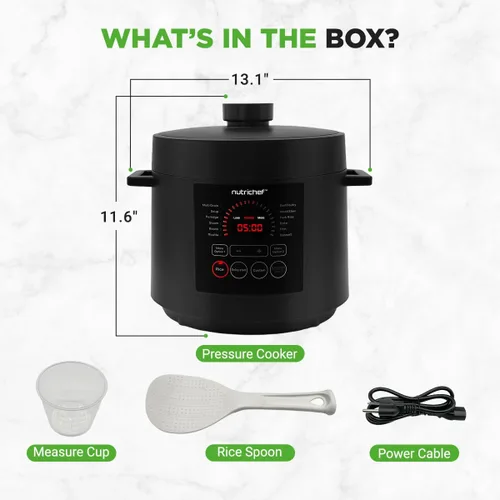 Miniatura 8 de NutriChef Olla a presión eléctrica de 6 cuartos de capacidad Olla a presión digital de encimera de 9 funciones Tiempo y temperatura ajustables