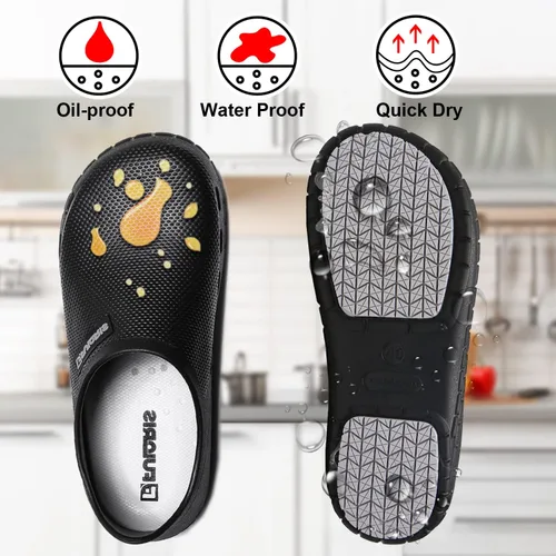 Miniatura 5 de Zapatos antideslizantes para hombre, resistentes al agua, al aceite, para chef, enfermería, médicos, zapatos adecuados para cocina, restaurante
