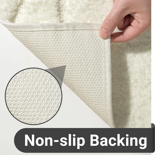Miniatura 6 de DEXDE Alfombras de baño de 20 x 32 pulgadas, alfombra de baño de microfibra lanuda de felpa suave, alfombras de baño antideslizantes para suelo