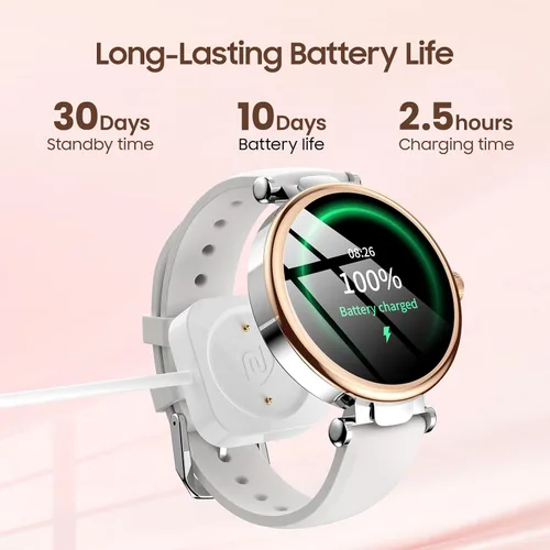 Miniatura 9 de TOZO Auriculares híbridos HT3 con cancelación de ruido, audio espacial AI Chat con 5 micrófonos, reloj inteligente S8 AMOLED para mujer, pantalla a