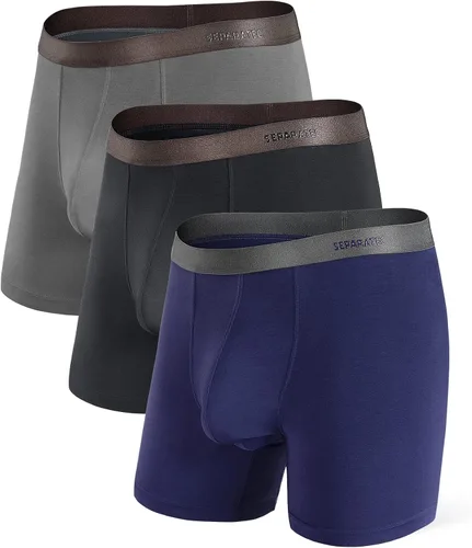 Separatec Ropa interior para hombre con bolsa de rayón que absorbe la humedad, hecha de ropa interior de bambú, calzoncillos tipo bóxer