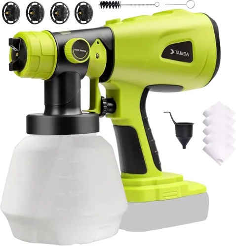 Pulverizador de Pintura Inalámbrico Compatible con Batería Ryobi 18v (SIN Batería), Pulverizadores de Pintura Eléctricos de Mano HVLP con Contenedor
