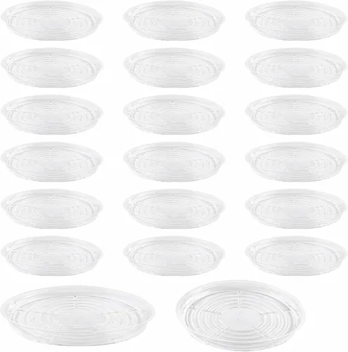 Miniatura 28 de Paquete de 30 platillos transparentes para plantas en interiores (4, 6, 8, 10, 12 pulgadas) platillos para macetas para plantas en maceta, juego