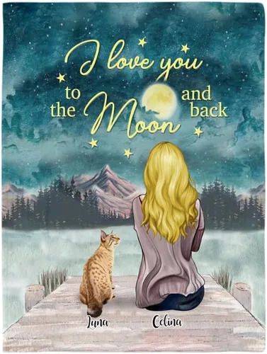 Miniatura 7 de Gossby Manta personalizada de vellón de gatos, regalo personalizado para mamá de gato con diseño, nombre, raza de gato, cumpleaños, día de la madre