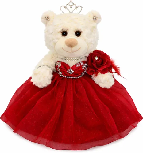 Miniatura 11 de Muñeca de centro de mesa de oso de quinceañera de 12 pulgadas con elegante vestido de tul en capas y soporte ajustable, regalo de decoraciones