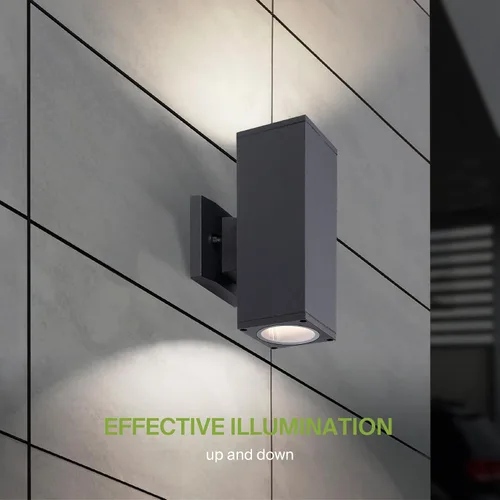 Miniatura 6 de ASD 2 lámparas de iluminación exterior del atardecer al amanecer, 120 W, cilindro E26 hacia arriba y hacia abajo, luz de pared moderna