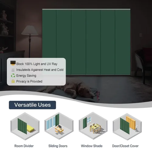 Miniatura 5 de Persiana de Panel Deslizante sin Cordón con Bloqueo Total, Persiana Vertical con Riel de 4 o 6 Rieles para Ventana Corrediza y Puerta de Patio, Gris