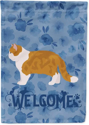 Miniatura 47 de Caroline's Treasures CK4813CHF - Bandera de bienvenida con gato abisinio azul, manga grande, para porche, para colgar en la pared, poliéster
