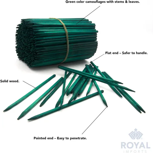 Miniatura 4 de Royal Imports Estaca para plantas de madera verde, púas florales, letreros de madera para jardín (aproximadamente 100 piezas) - 4 pulgadas