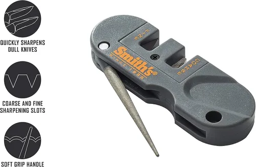 Miniatura 2 de Smith's PP1 Pocket Pal Afilador de Cuchillos Preestablecido de Carburo y Piedra Cerámica Afiladores Varilla Plegable con Revestimiento de Diamante