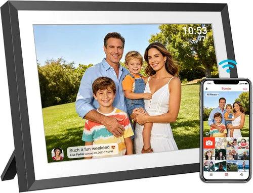 Marco de fotos digital WiFi inteligente de 32 GB de 10.1 pulgadas, pantalla táctil LCD IPS de 1280 x 800, rotación automática vertical y paisaje,