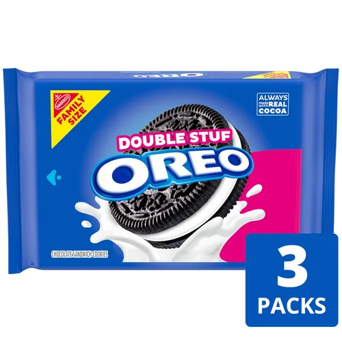 Miniatura 3 de Galletas de doble relleno OREO Chocolate, Tamaño Familiar, Paquetes de 3
