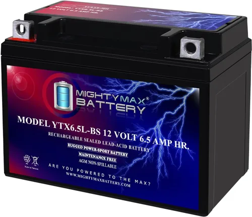 Batería Mighty Max YTX6.5L-BS 12V 6.5AH, batería de repuesto compatible con motocicletas, scooter