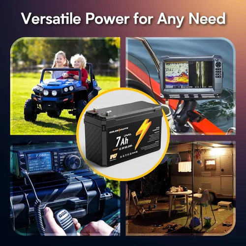 Miniatura 7 de GOLDENMATE Batería de ciclo profundo LiFePO4 de litio de 12 V 7 Ah, más de 5000 ciclos, batería de fosfato de hierro de litio impermeable IP67, BMS