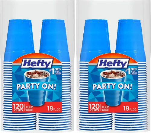 Miniatura 7 de Hefty Party On - Vasos de plástico desechables, color azul marino, 18 onzas, 120