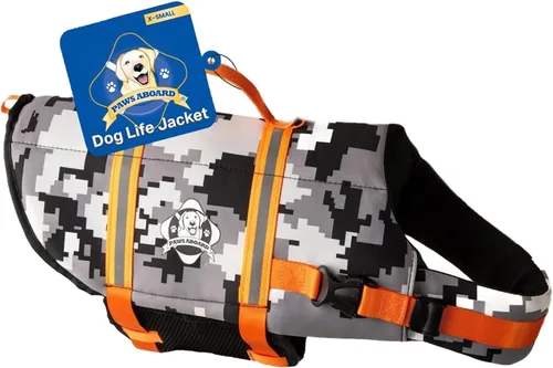 Miniatura 14 de Chaleco salvavidas para perros – Chaleco de natación para perros, ajustable, reflectante, cómodo, varios colores, patrones, chaleco de natación