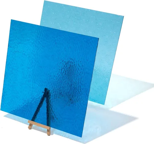 Miniatura 8 de Lanyani Hojas de vitrales transparentes de 12 x 12 pulgadas, vidrio de arte catedral para proyectos de vitrales, manualidades de mosaico, 2 hojas