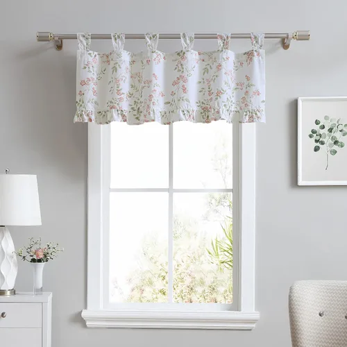 Miniatura 18 de Laura Ashley - Cenefa superior de algodón, elegante y ligero tratamiento de ventana para decoración del hogar (amarillo Cassidy, 50 x 25 pulgadas)