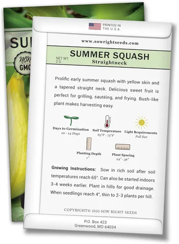 Miniatura 2 de Sow Right Seeds - Semillas de calabaza amarilla de cuello recto para plantar - Paquete de reliquia sin OMG con instrucciones para plantar un huerto