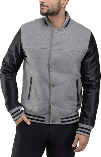 Miniatura 9 de X RAY Chaqueta Varsity para hombre, chaquetas casuales de béisbol Letterman para hombre Negro/Negro - 83006