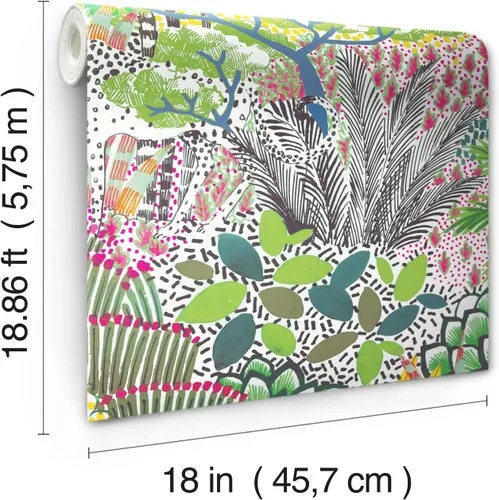 Miniatura 4 de RoomMates Tamara Day RMK12532RL - Papel tapiz autoadhesivo amarillo Jungle Vibe