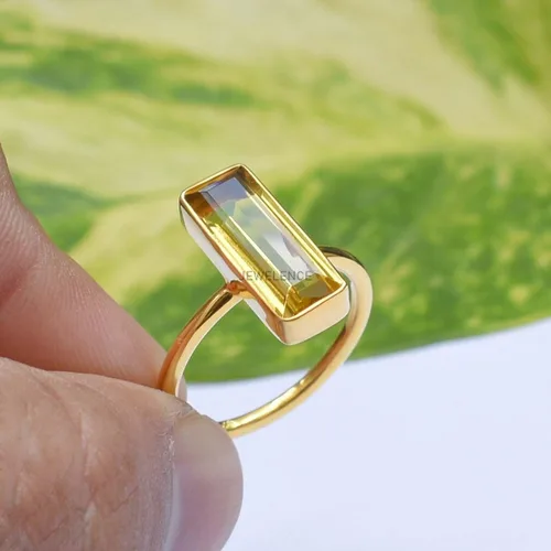 Miniatura 36 de Anillo de plata de ley maciza superpuesta de oro amarillo de 18 quilates para mujer, anillo de compromiso de plata esterlina, juego de bisel