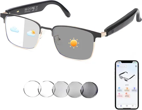 Miniatura 11 de Lentes inteligentes Al 2026 para hombres y mujeres, lentes de traducción Bluetooth con 164 idiomas, lente de cambio de color, música y llamadas