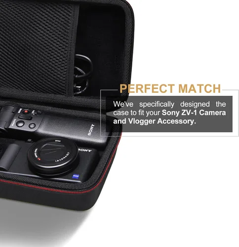 Miniatura 7 de L LTGEM Estuche para cámara compatible con Sony ZV-1F / ZV-1 / ZV-1 II Vlog Cámara digital, trípode, micrófono y kit de accesorios Vlogger, Negro