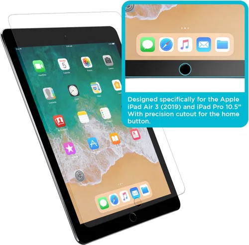 Miniatura 4 de Tech Armor Protector de pantalla de vidrio templado balístico diseñado para Apple iPad Air 3 (2019), iPad Pro 10.5 (2017) pulgadas, 1 paquete