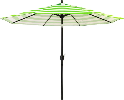 Miniatura 8 de Sunnyglade Sombrilla de mesa para patio de 9 pies con 8 varillas resistentes (negro y blanco)